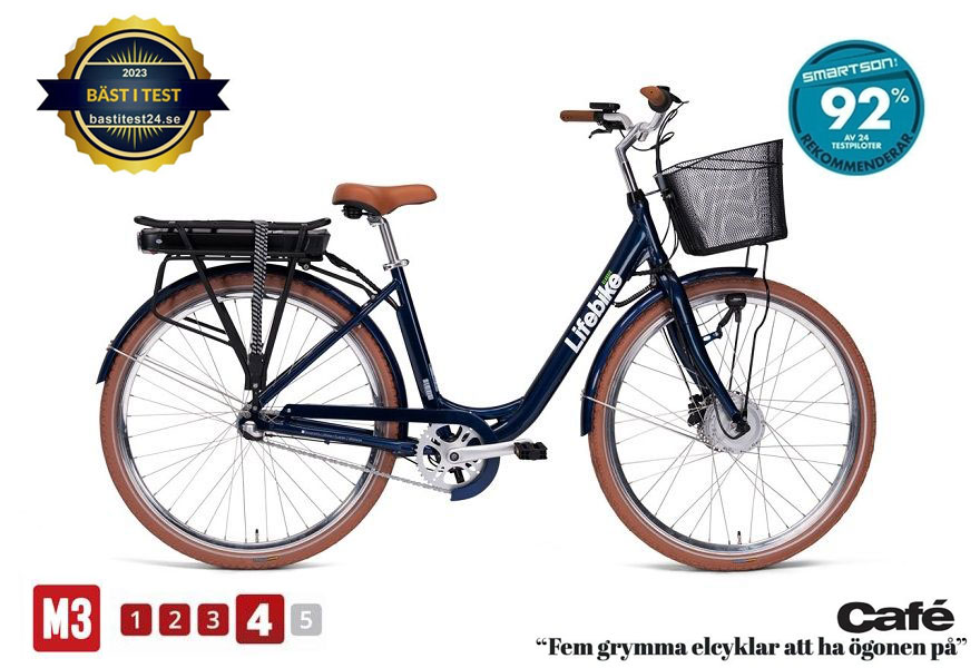 Lifebike Classic G10 3vxl - Blå - Fotbroms Elcykel  Klassisk 2024